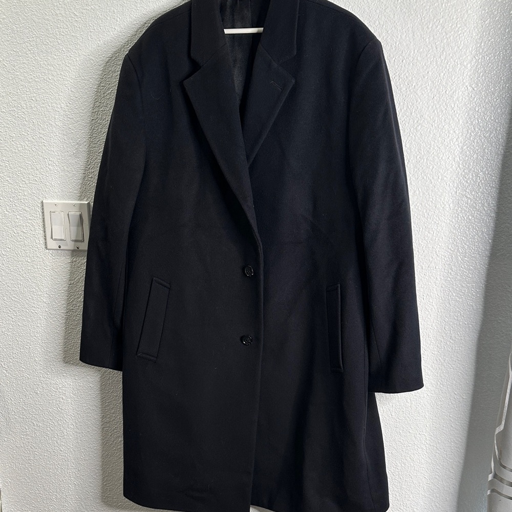 Michael Kors Elegant wool cashmere blend Black Trench Coat size 48R